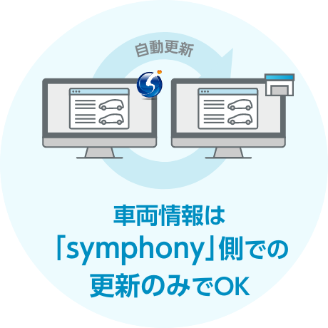 車両情報は「symphony」側での更新のみでOK