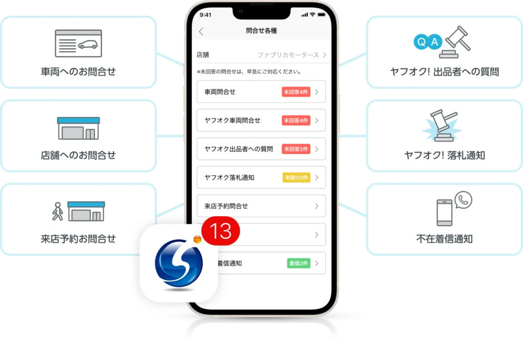 symphonyアプリの問合せ管理機能