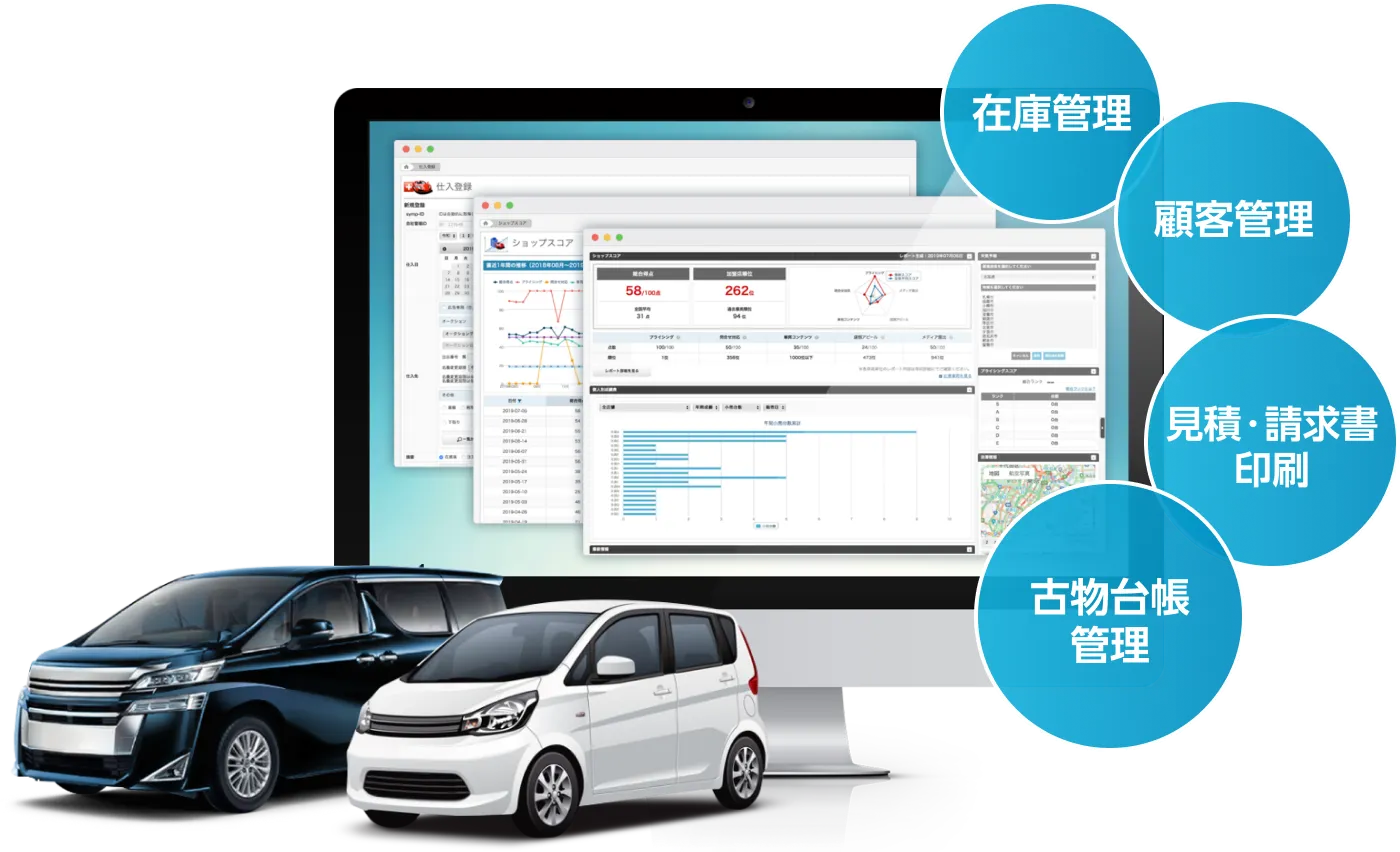 在庫管理/顧客管理/見積・請求書印刷/古物台帳管理